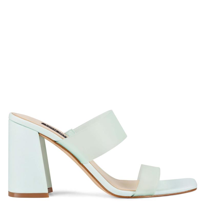 Gya Block Heel Slide Sandals - Nine West Clearance