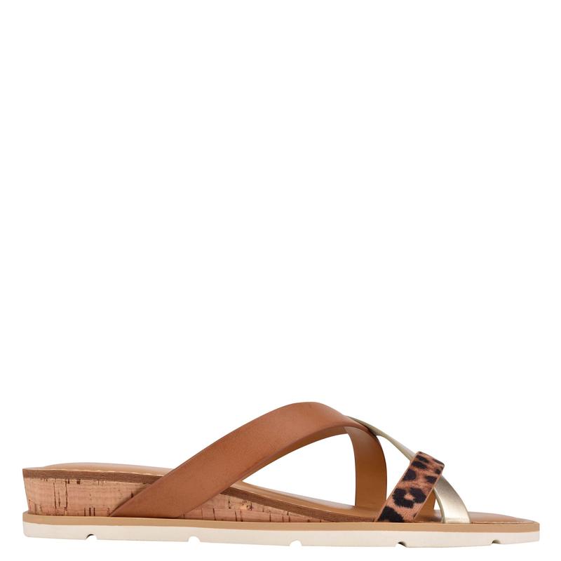 Dallan Slide Wedge Sandals - Nine West Clearance