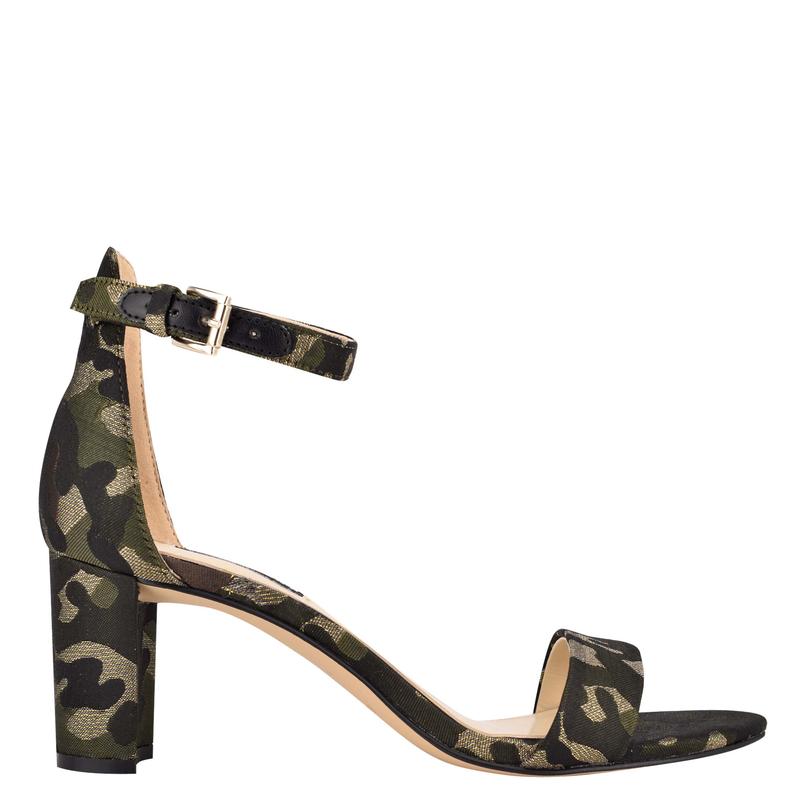 Pruce Ankle Strap Block Heel Sandals - Nine West Clearance