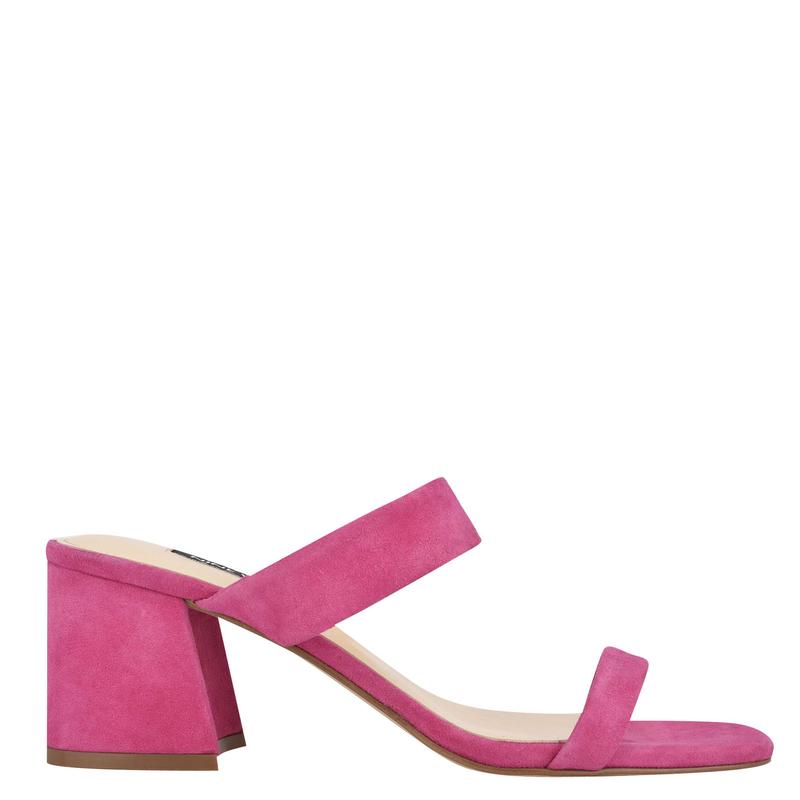 Galvin Block Heel Slide Sandals - Nine West Clearance