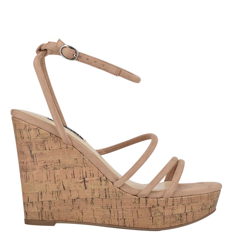Havi Ankle Wrap Cork Wedge Sandals - Nine West Clearance - Click Image to Close